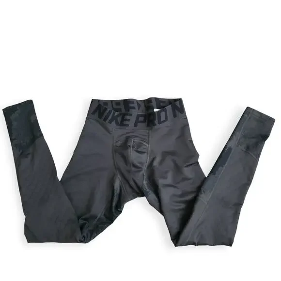 Nike Pro Therma Hyperwarm Compression Tights Base Layer Black Camo Men Sz S - Picture 2 of 8
